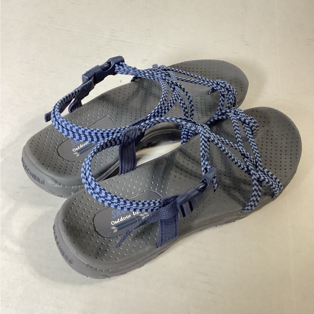 SKECHERS REGGAE PERFECT DUO WOMEN'S SHOES Outdoor Vacation Blue - Picture 3 of 4